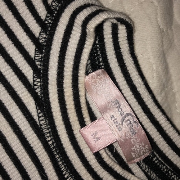 Striped Black and White High Neck Shirt - Picture 3 of 3